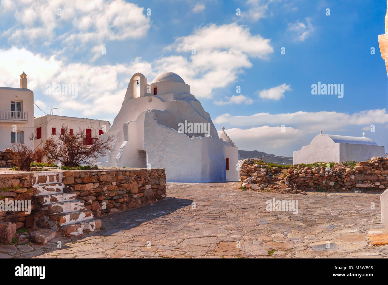 Kirche von paraportiani auf der Insel Mykonos, Griechenland Stockfoto