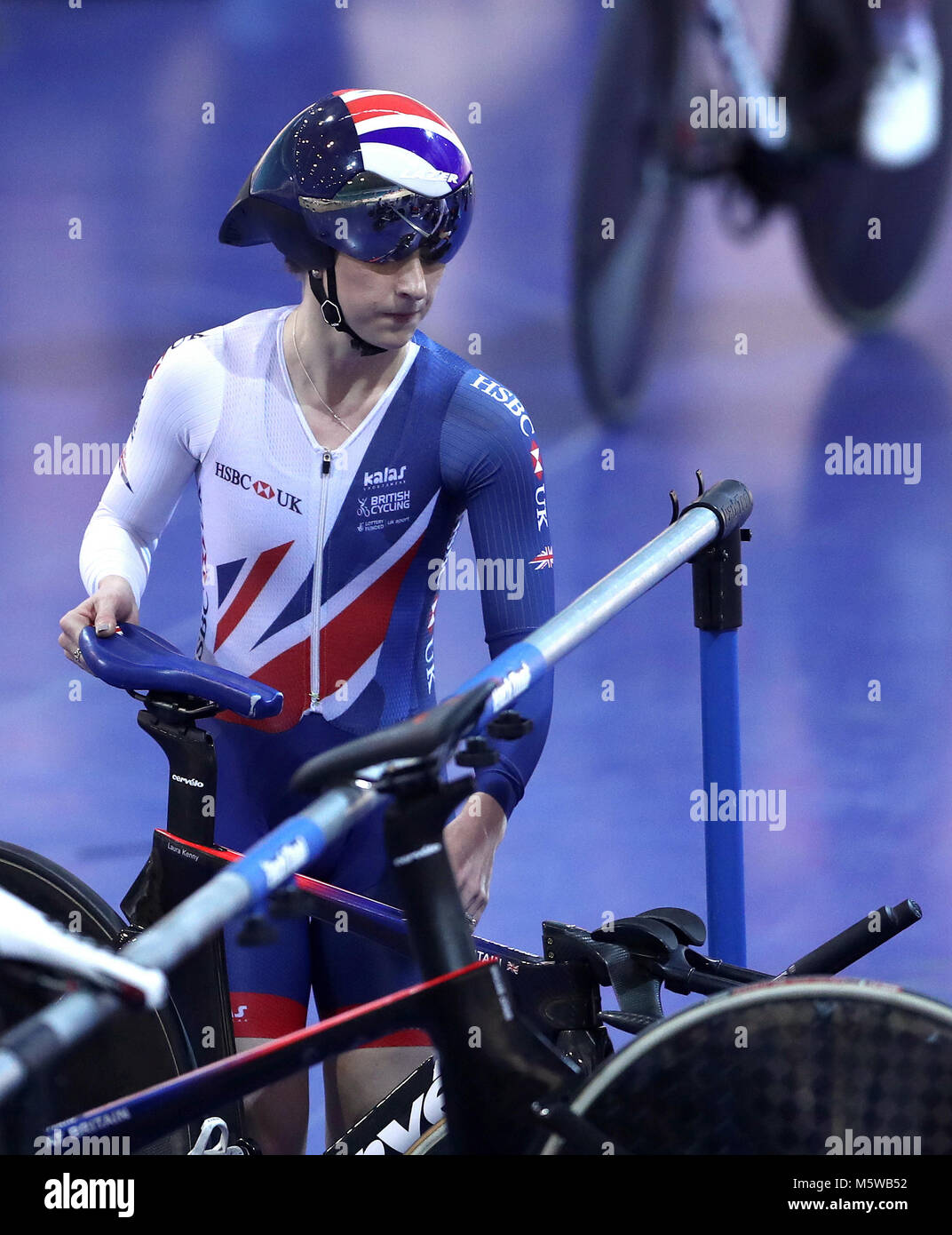 Laura Kenny während einer Trainingseinheit im HSBC National Cycling Center, Manchester. DRÜCKEN SIE VERBANDSFOTO. Ausgabedatum: Montag, 26. Februar 2017. Siehe PA Story Cycling World. Bildnachweis sollte lauten: Tim Goode/PA Wire Stockfoto