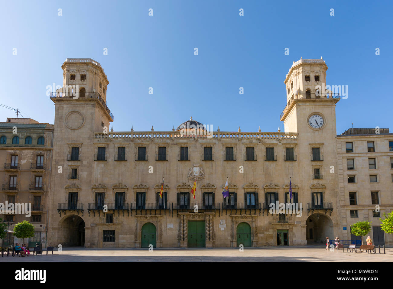 Ajuntament d'Alacant, das Rathaus von Alicante an der Plaza del Ayuntamiento, Spanien. Stockfoto