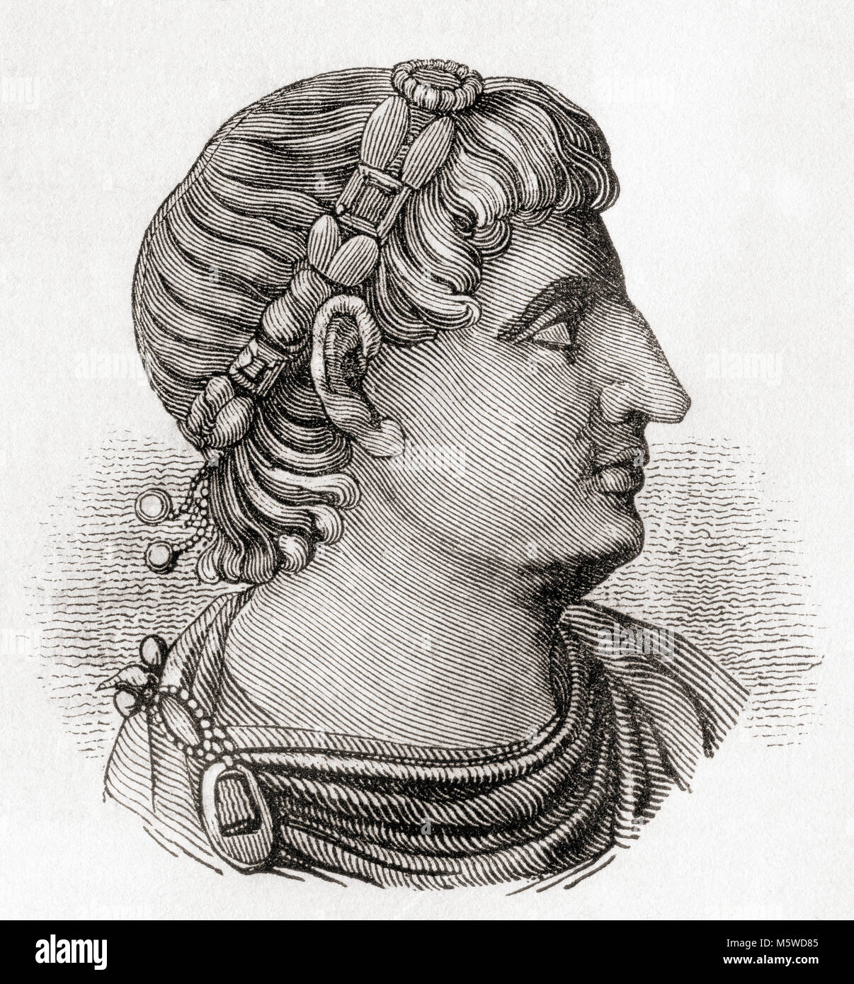 Konstantin der Große, C. 272 AD - 337 AD, aka Konstantin I oder St. Konstantin. Römische Kaiser. Aus Old England: eine bildliche Museum, veröffentlicht 1847. Stockfoto