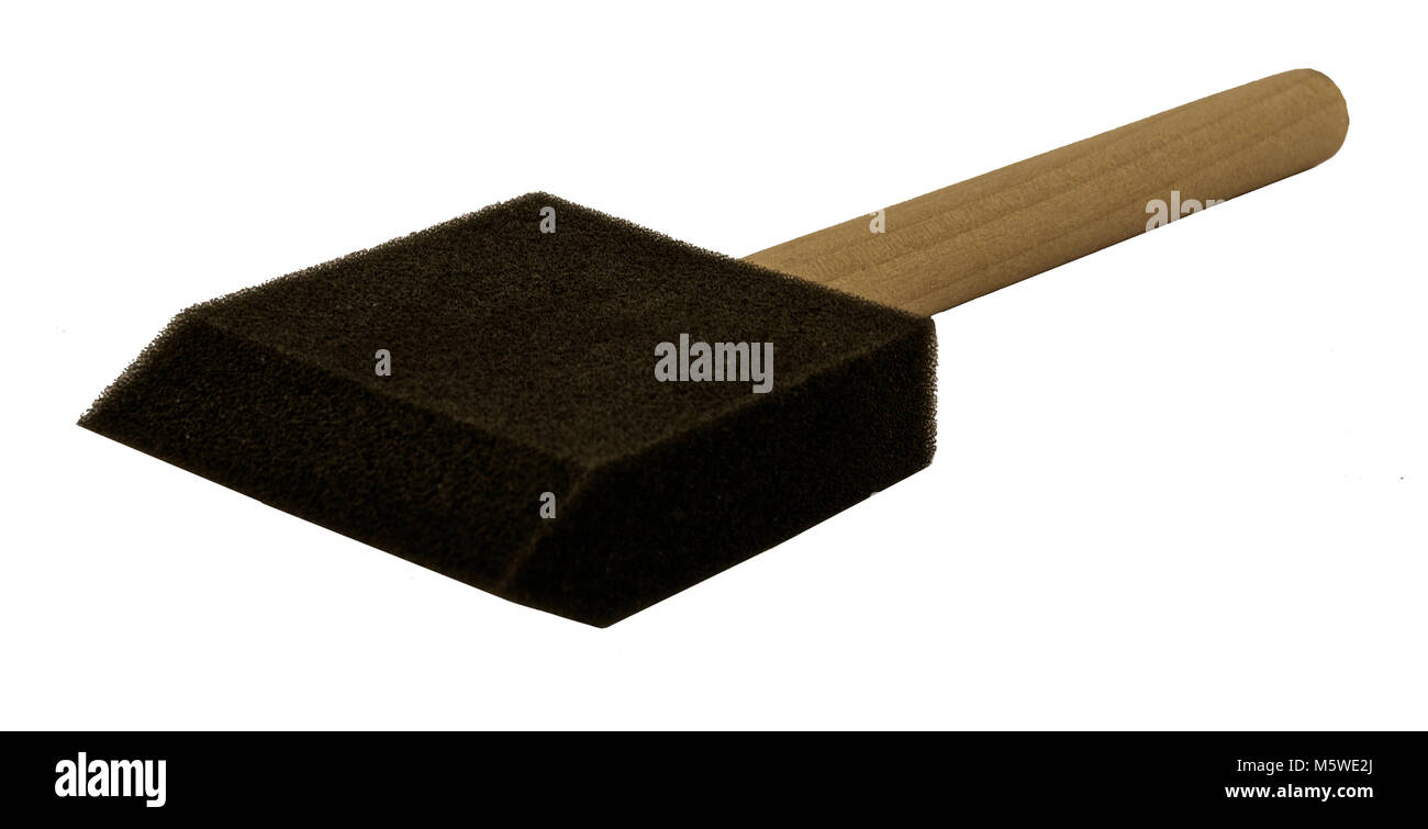 Schaum Bürste mit Holzgriff auf der Seite Stockfoto