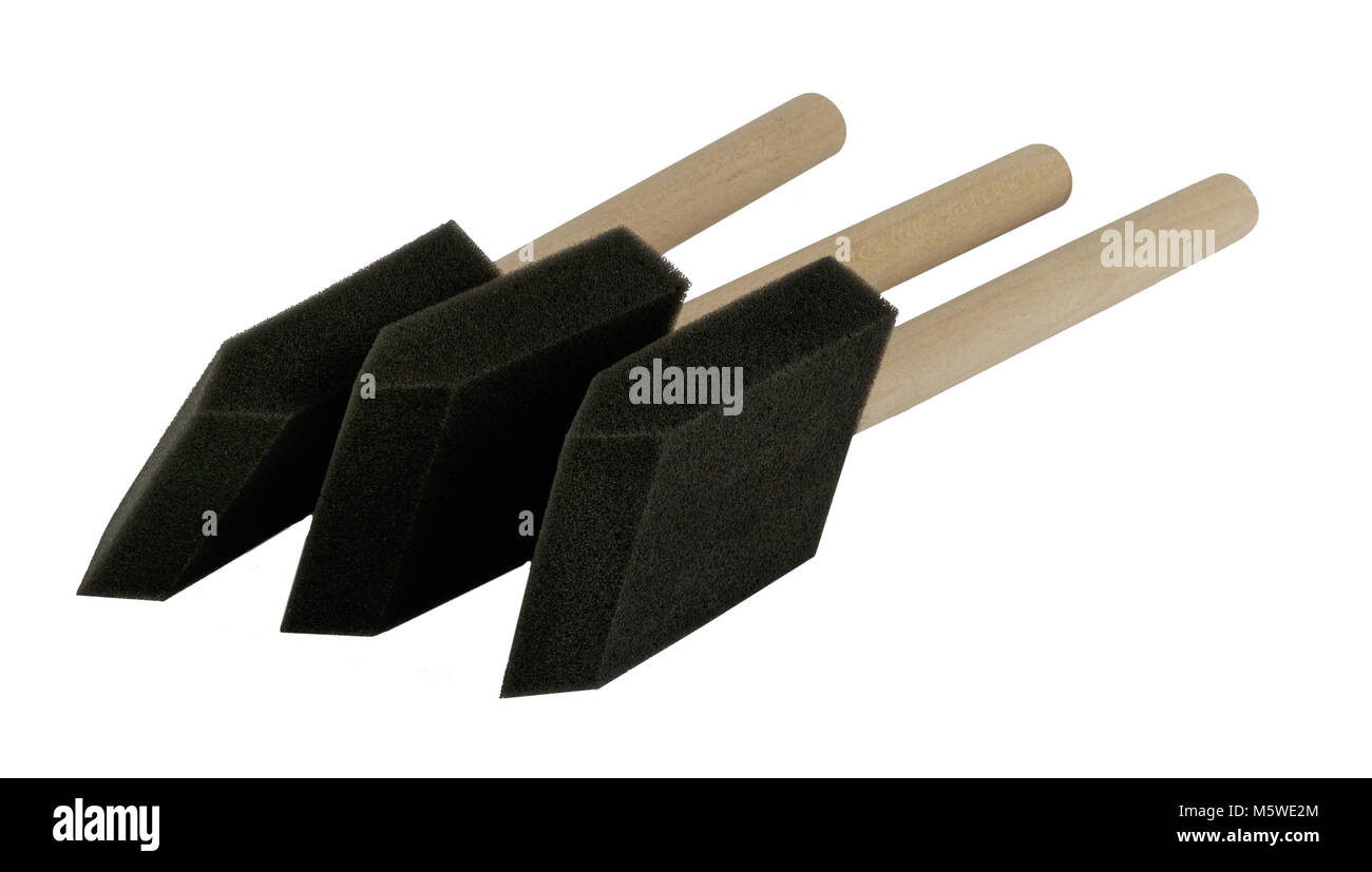 Schaum Bürsten mit Holzgriff auf der Seite Stockfoto