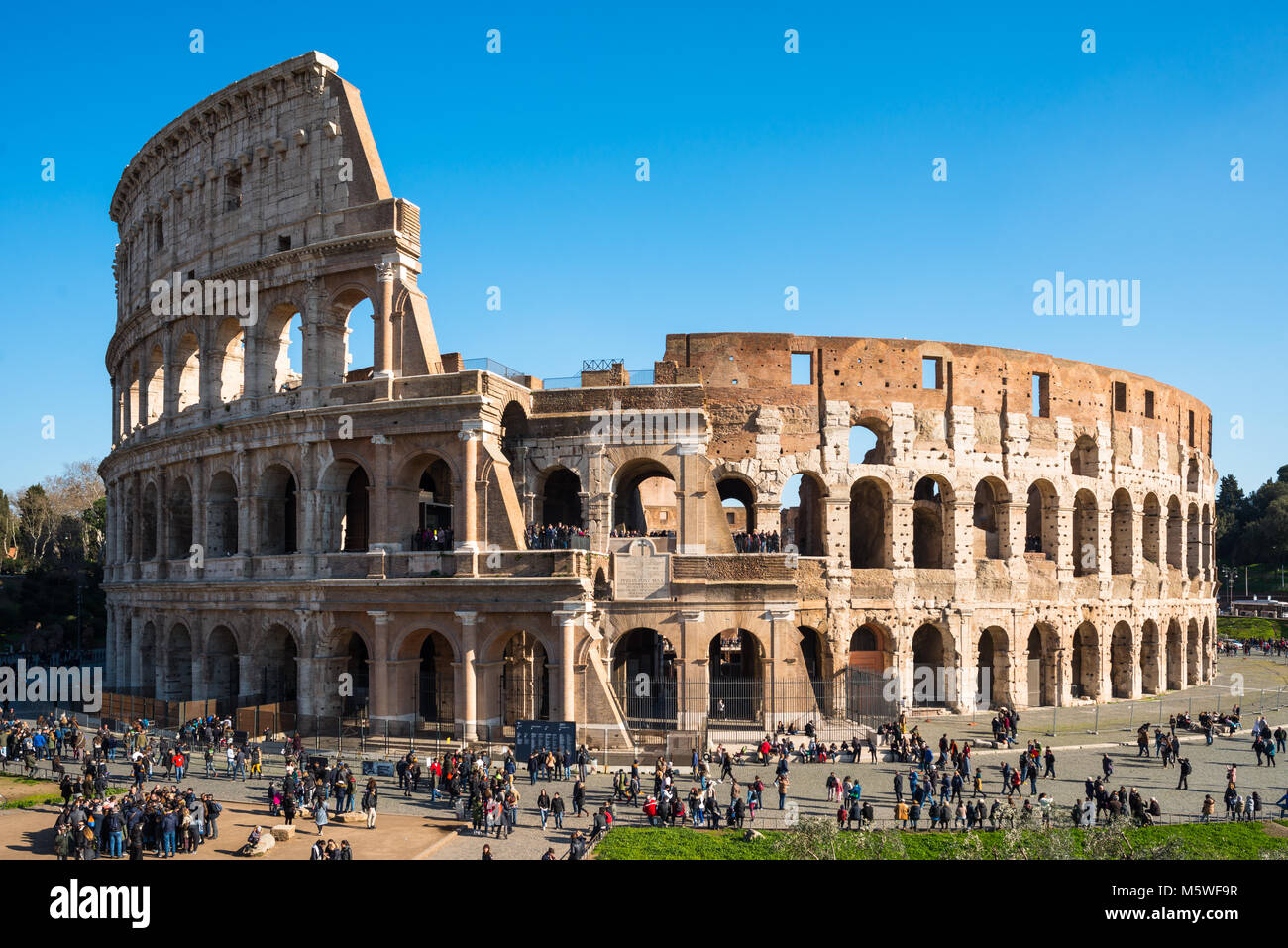 Das Kolosseum oder Kolosseum Palatin. Auch als der Flavischen Amphitheater, eine ovale Amphitheater im Zentrum der Stadt Rom, Italien bekannt. Stockfoto