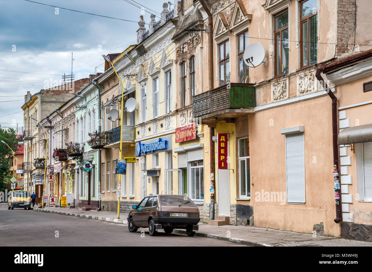 Valova Straße in Stryi, Prykarpattia region, Oblast Lwiw, Ukraine Stockfoto