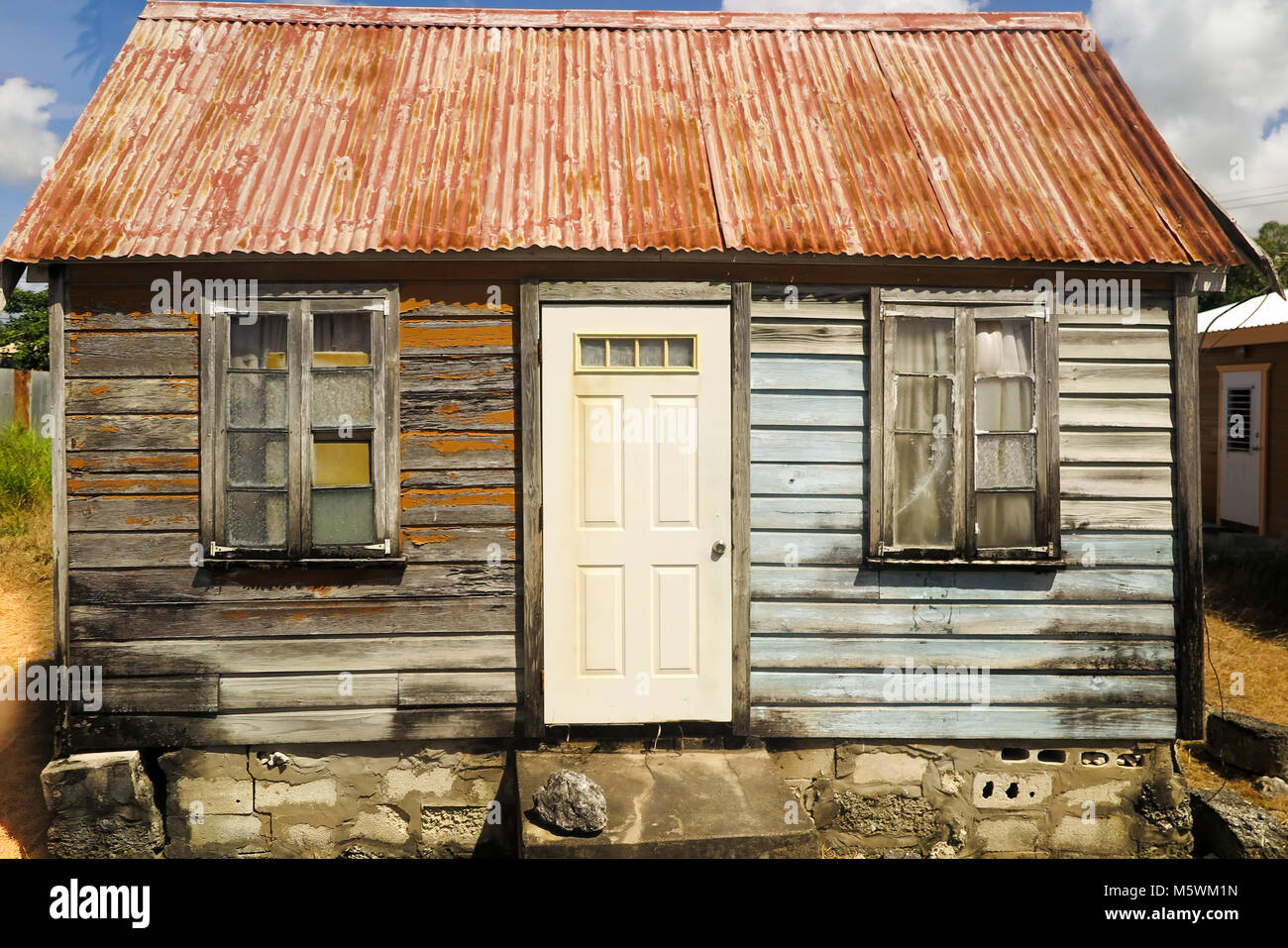 Run-down Chattel House außerhalb Bridgetown Barbados Stockfoto