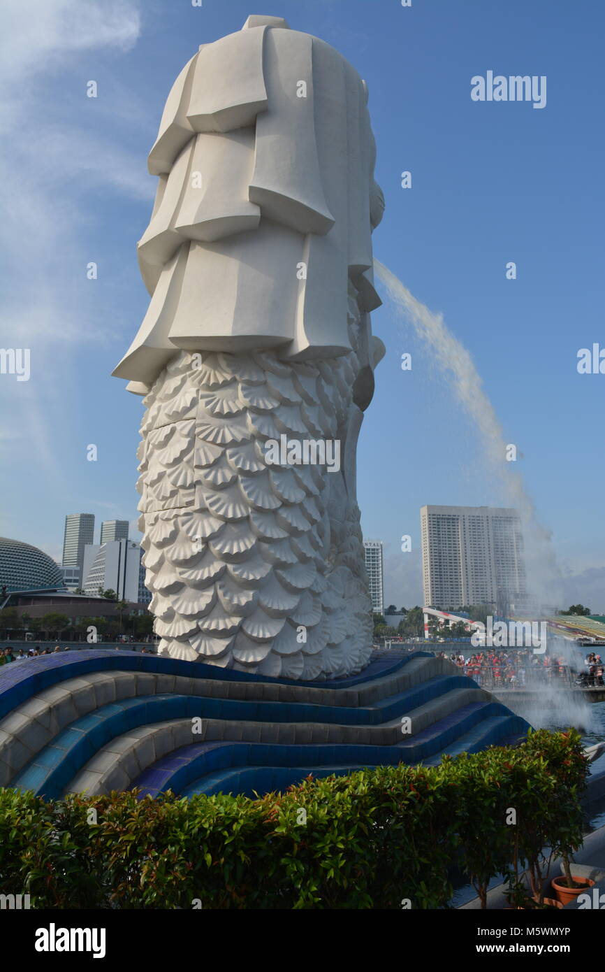 Merlion Statue Singapur Stockfoto