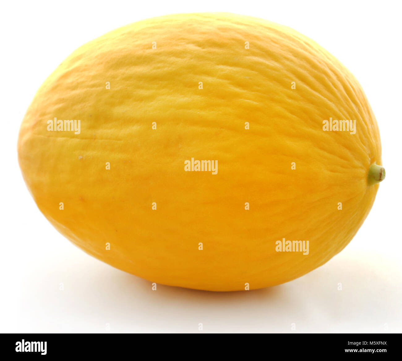 Brillante Honigmelone auf weißem Hintergrund Stockfoto