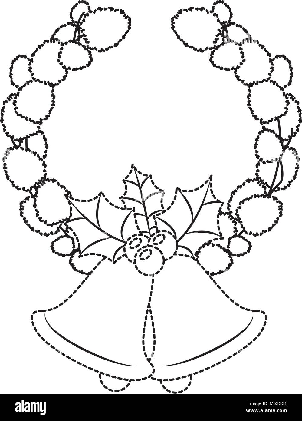 Weihnachten Krone Kranz mit Bell Stock Vektor