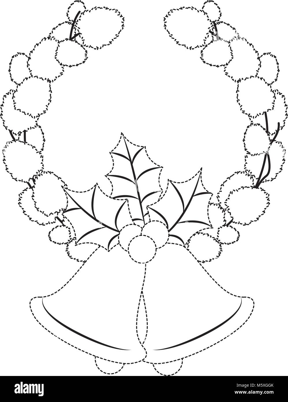 Weihnachten Krone Kranz mit Bell Stock Vektor