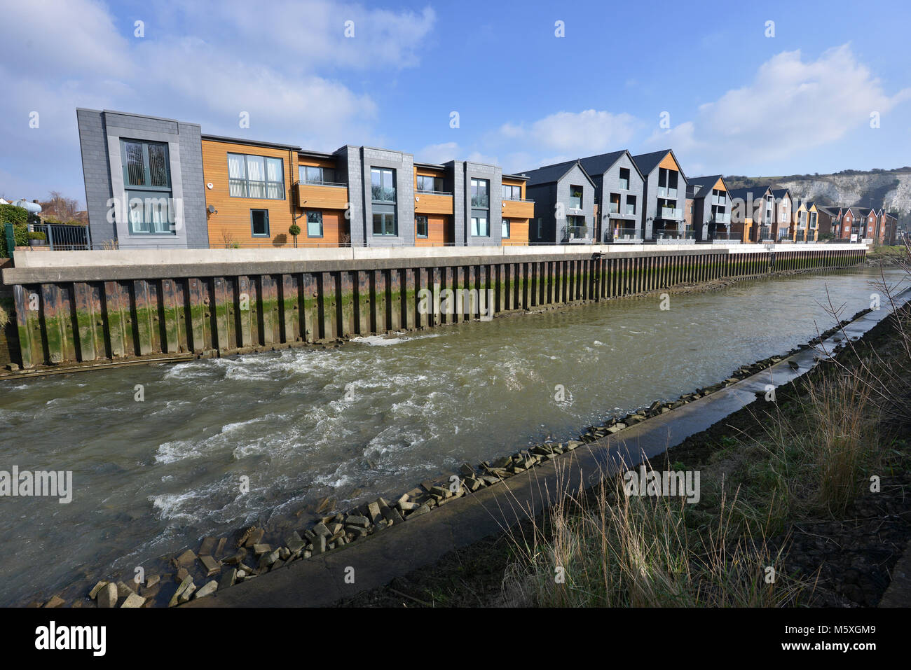 Neue riverside Gehäuse im Chandlers Wharf, Lewes, East Sussex Stockfoto