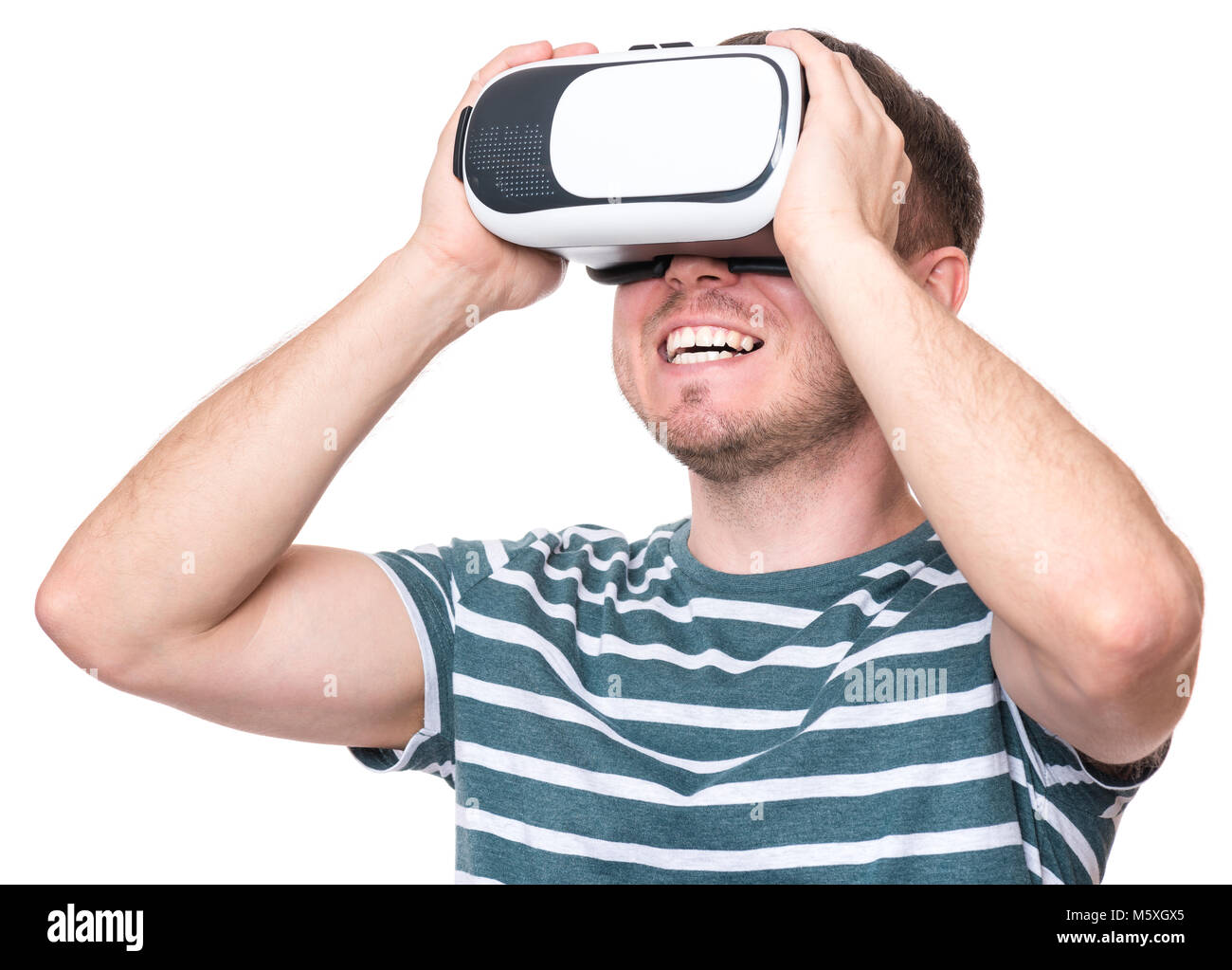Mann mit VR-Brille Stockfoto