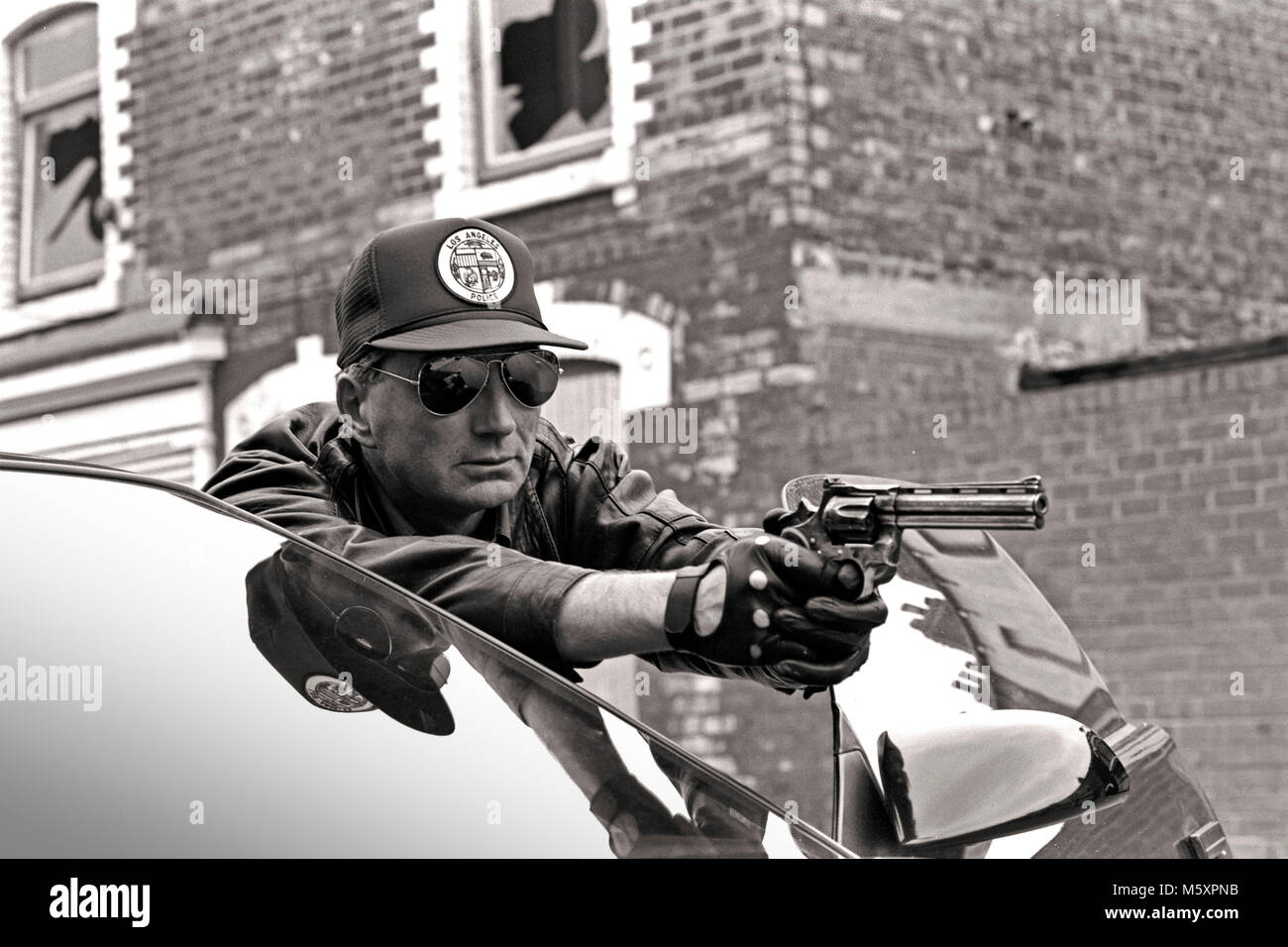 Los Angeles Polizei einrichten Lage in Middlesbrough, England, Großbritannien Stockfoto