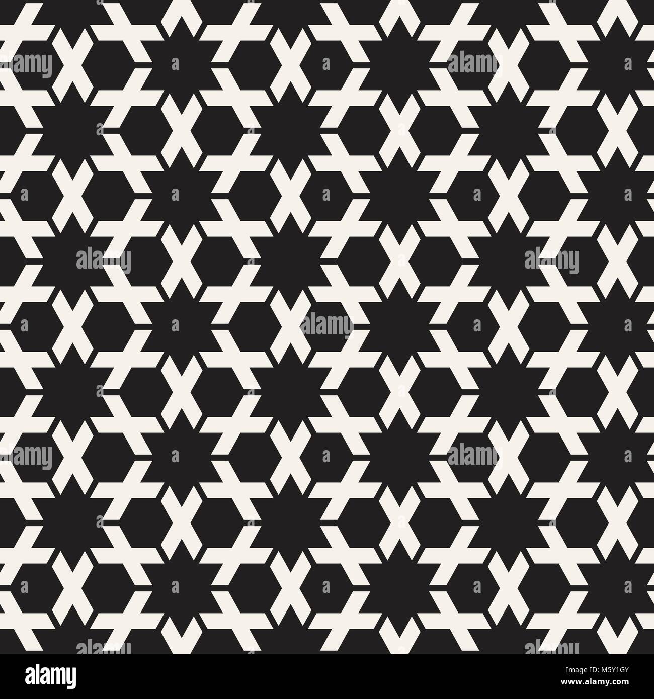 Vektor nahtlose Streifen Muster. Moderne, elegante Textur mit Schwarzweiß-Gitter. Wiederkehrende geometrische hexagonalen Gitter. Einfache lattice Design. Stock Vektor