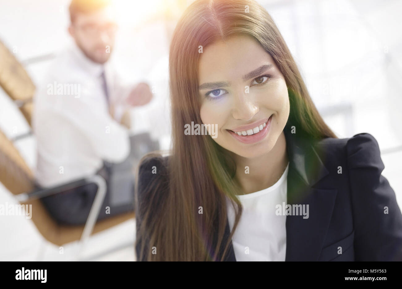 Weibliche Manager am Arbeitsplatz Stockfoto
