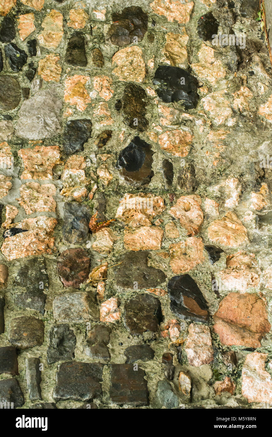 Texture-Brick, Stein und gepflasterten Straßen und Wände in der historischen Stadt Vintage-Look und grobe Fühlen und schönen Stil Stockfoto