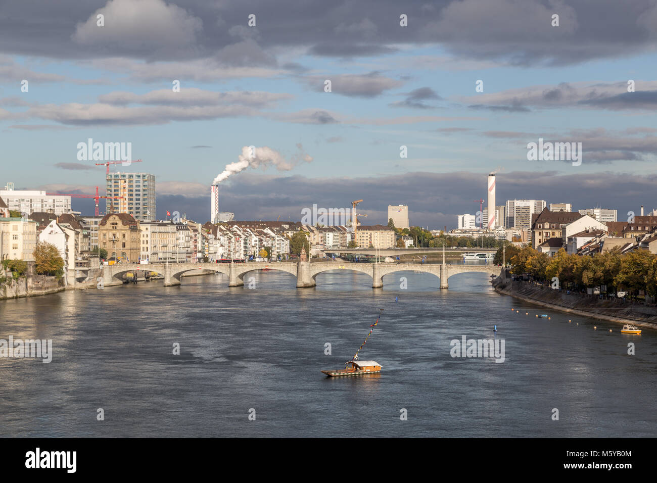 Rhein in Basel, Schweiz Stockfoto