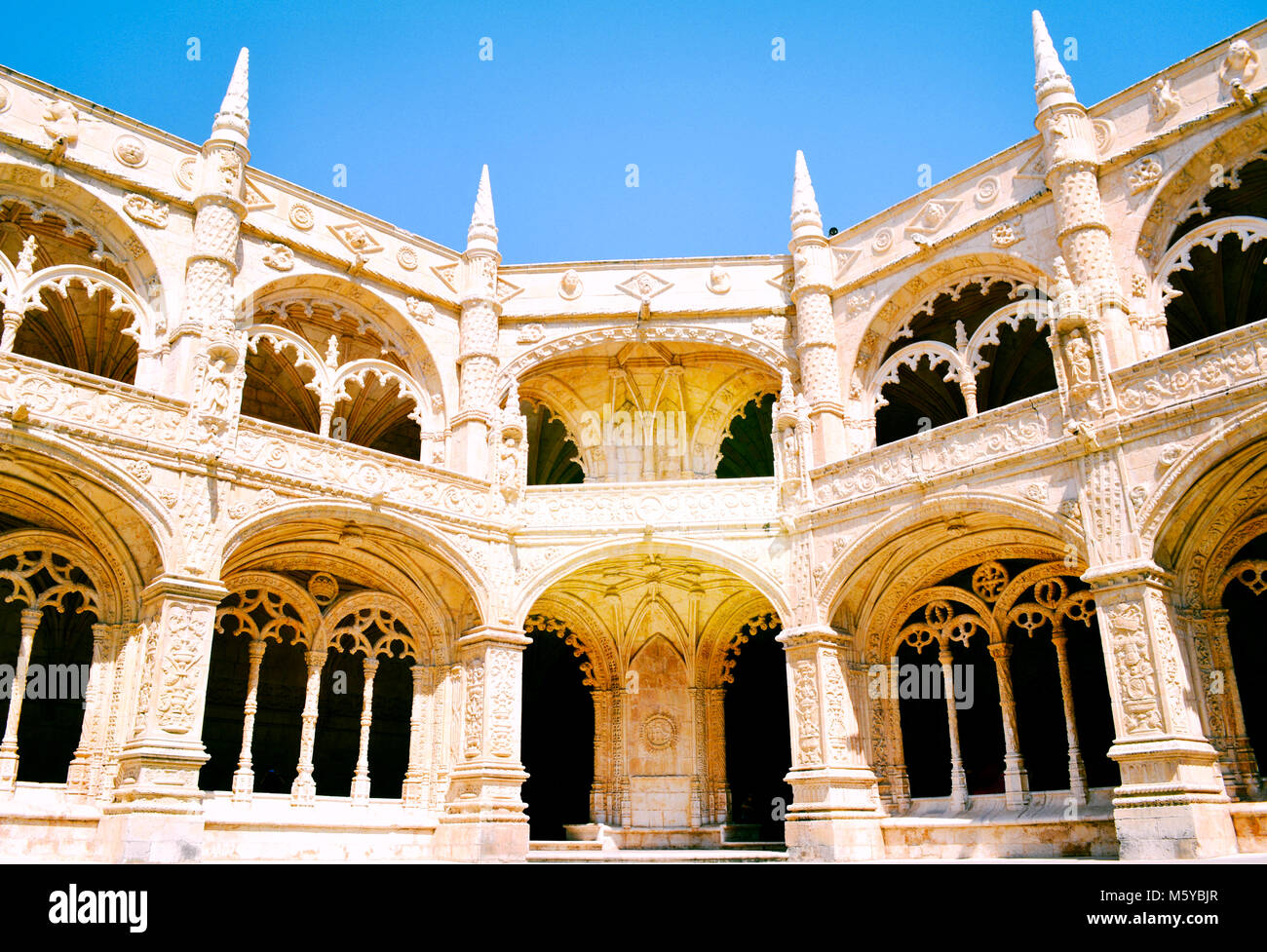 Das Kloster Jeronimos, Lissabon, Portugal. Stockfoto