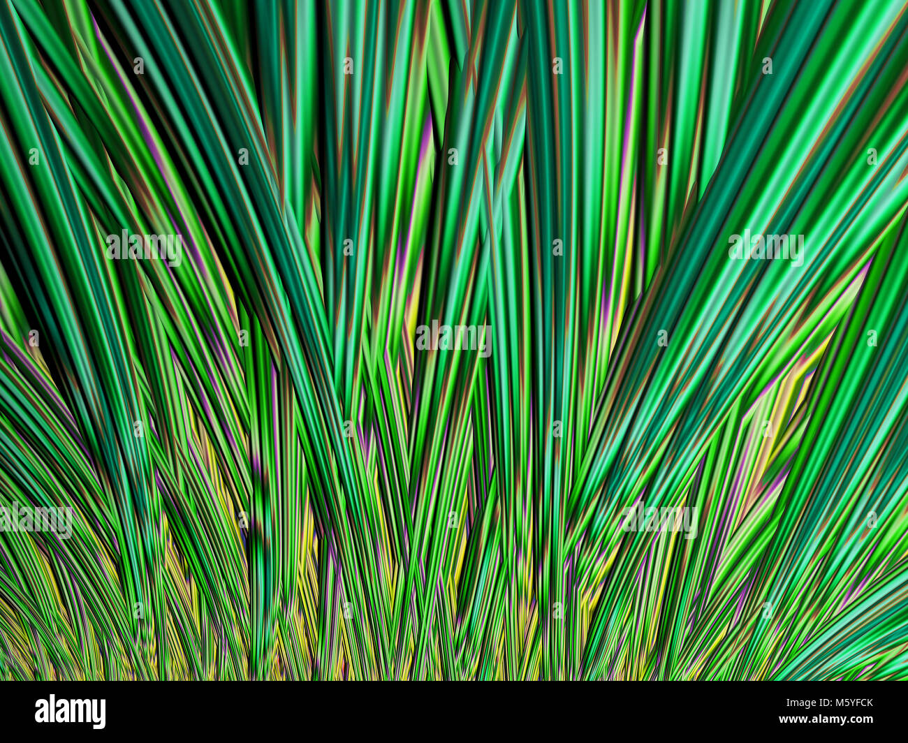 Helle grüne hochauflösende Blumenmuster fraktale Hintergrundbild Stockfoto