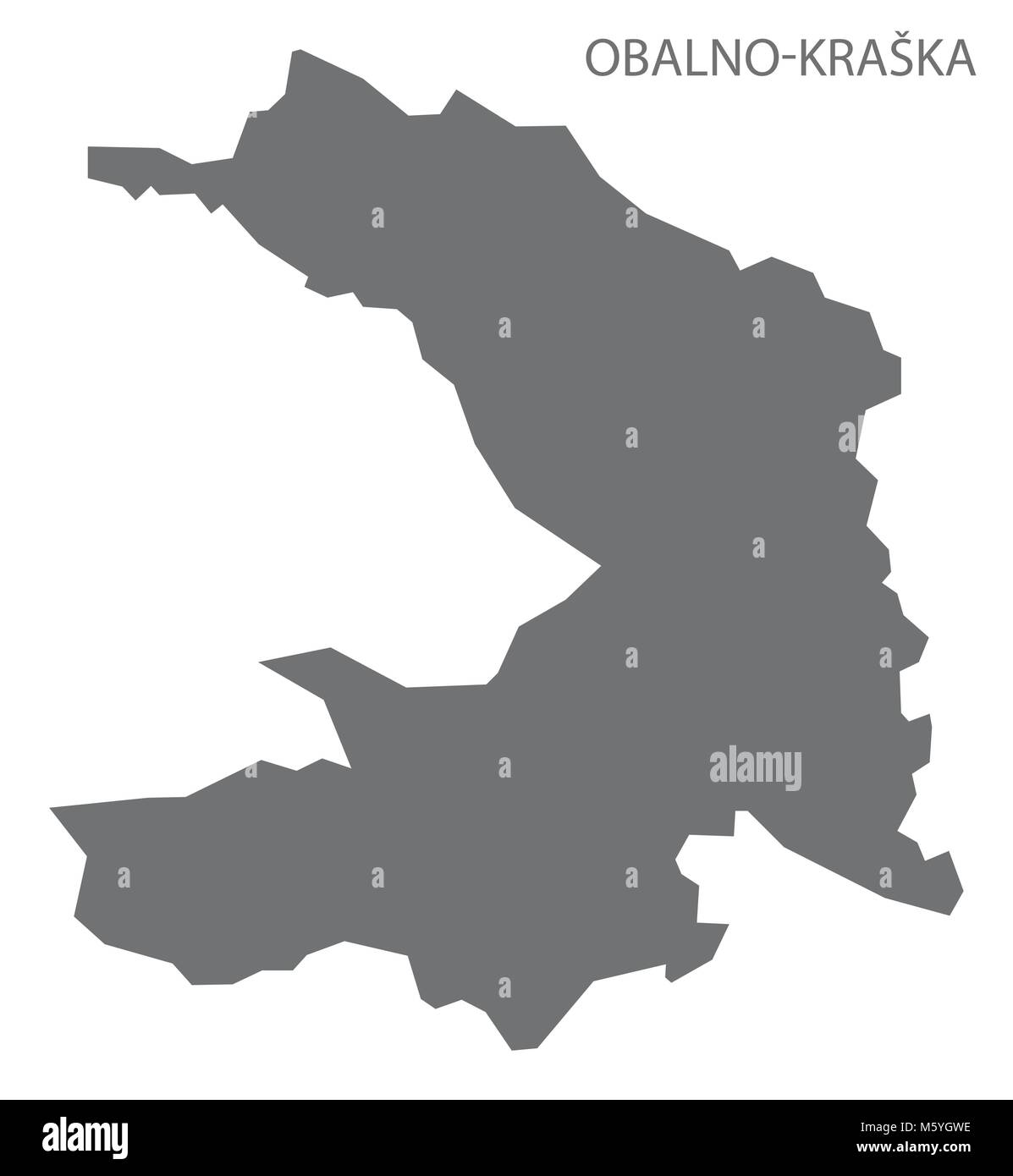 Karte von Slowenien obalno-kraska Grau Abbildung: Form Stock Vektor