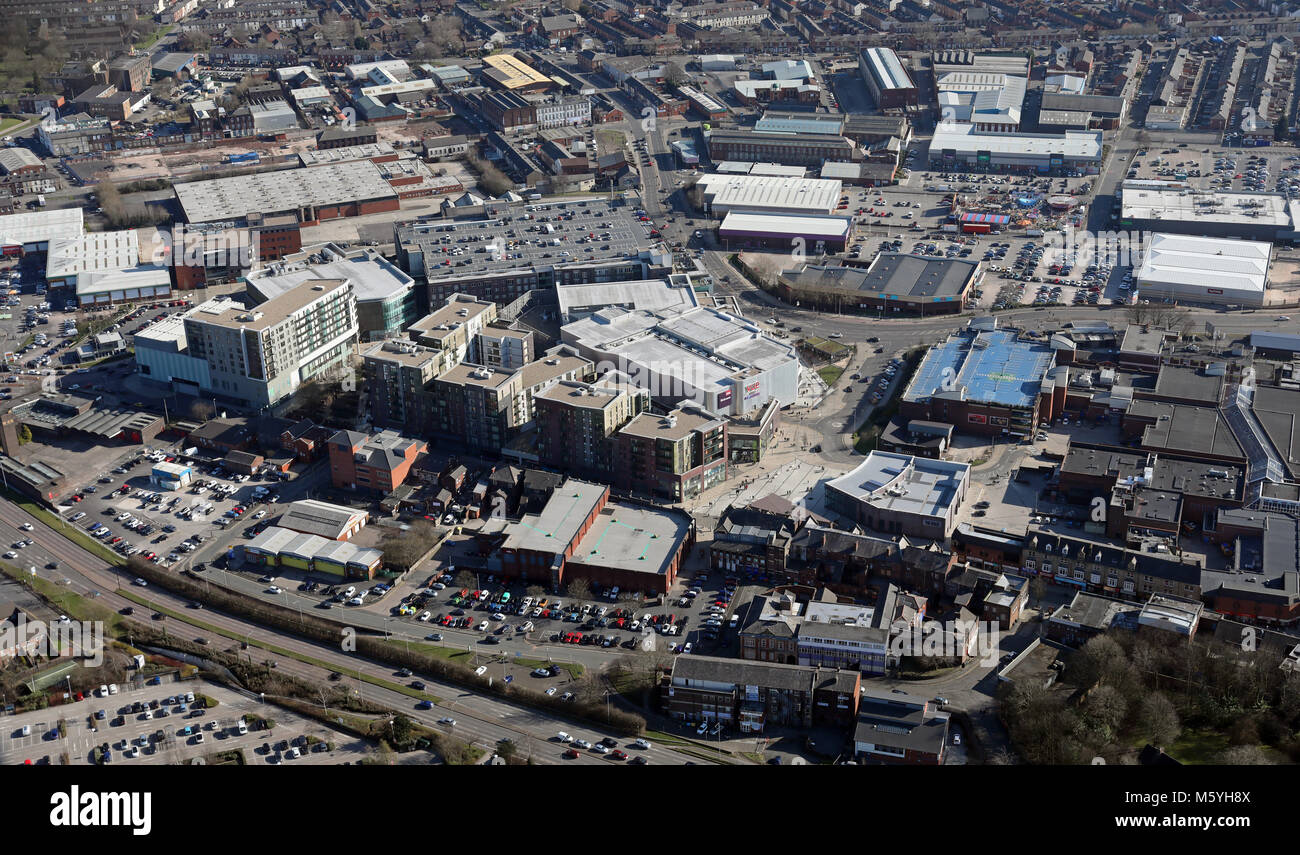 Luftaufnahme der Stadt Bury, Greater Manchester, UK Stockfoto