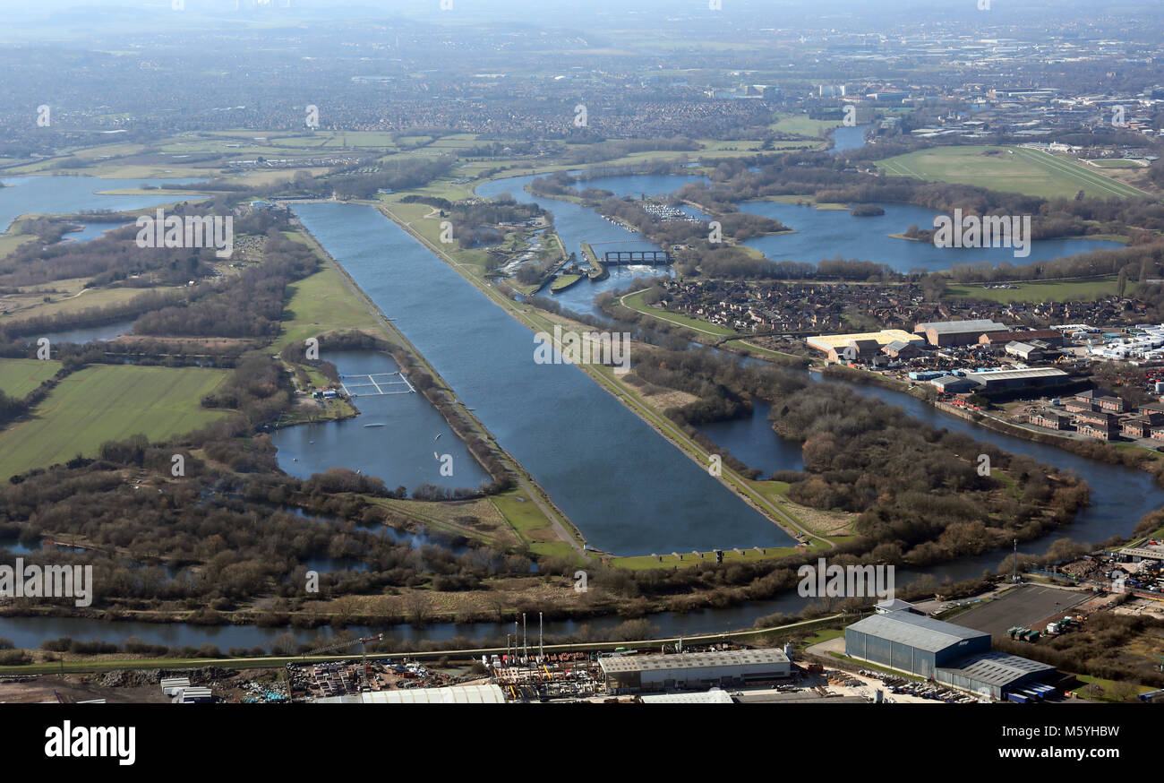 Luftaufnahme von Holme Pierrepont National Watersports Centre, Nottingham, Großbritannien Stockfoto