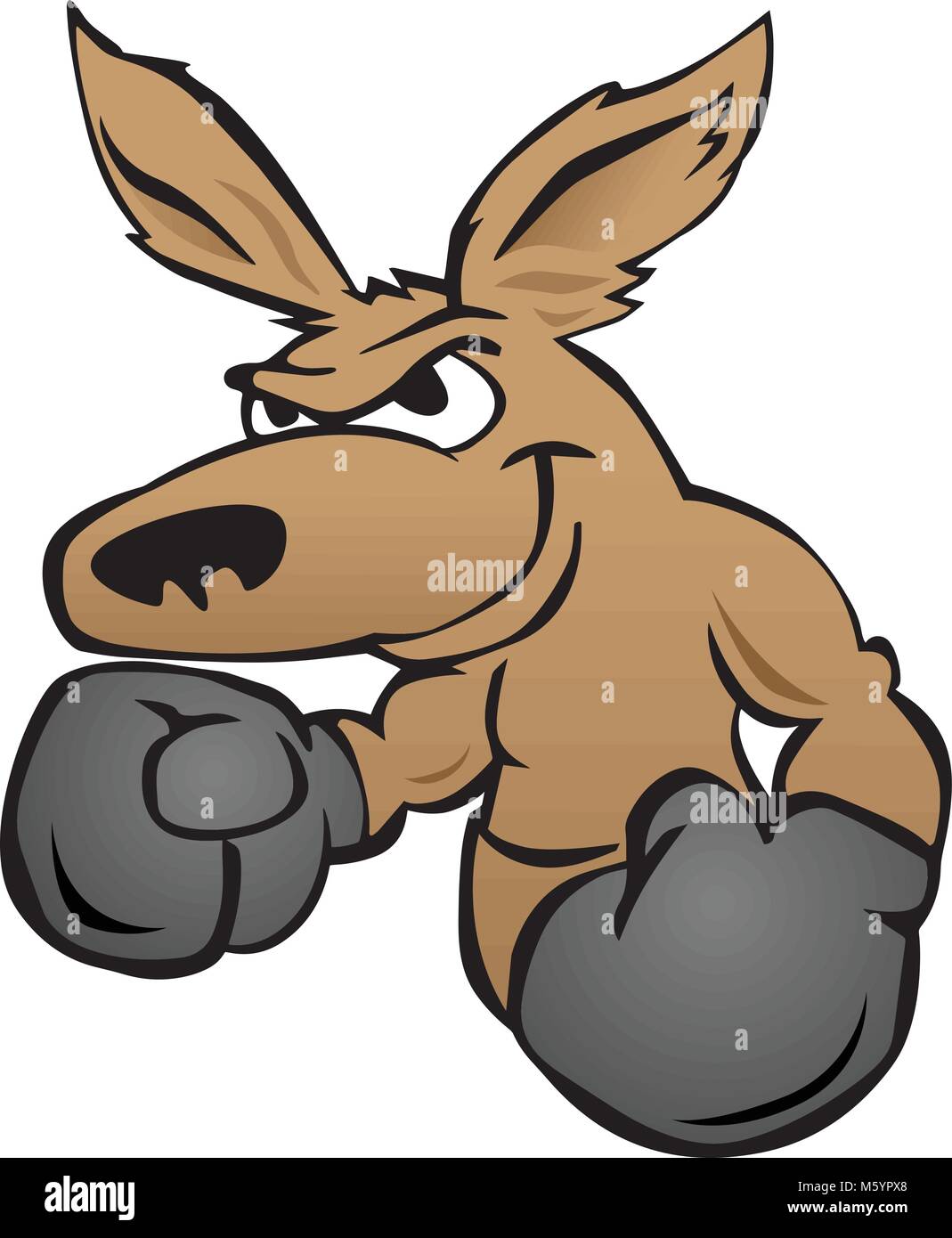 Cute Känguru mit Boxhandschuhen Vector Illustration Stock Vektor