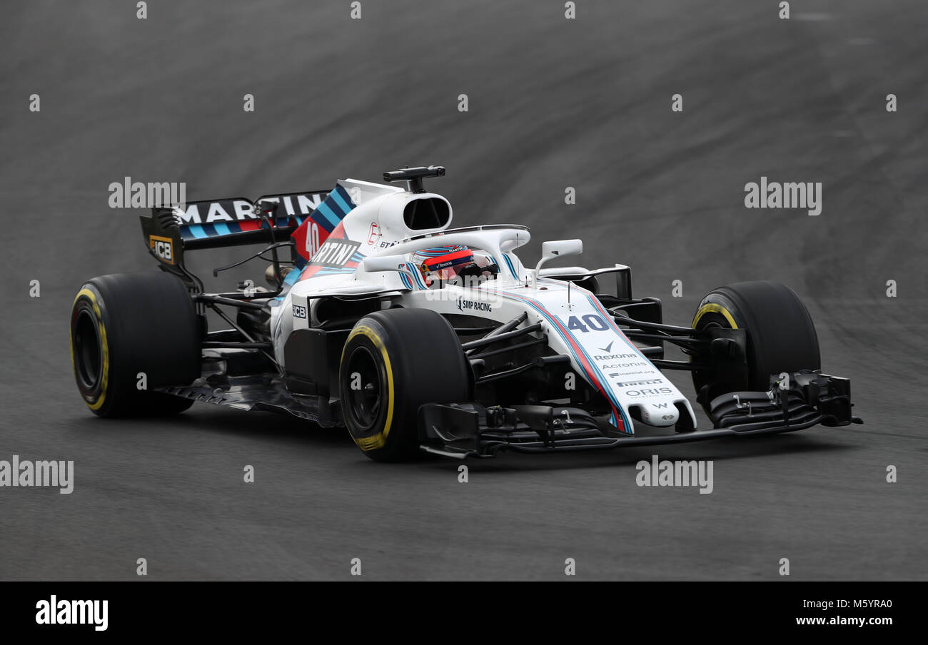 Williams' Robert Kubica bei Tag zwei Der Vorsaison-testprogramm auf dem Circuit de Barcelona-Catalunya, Barcelona. PRESS ASSOCIATION Foto. Bild Datum: Dienstag, 27. Februar 2018. Siehe PA Geschichte AUTO Barcelona. Photo Credit: Tim Goode/PA-Kabel. Einschränkungen: Nur für den redaktionellen Gebrauch bestimmt. Kommerzielle Nutzung mit vorheriger Zustimmung von Teams Stockfoto