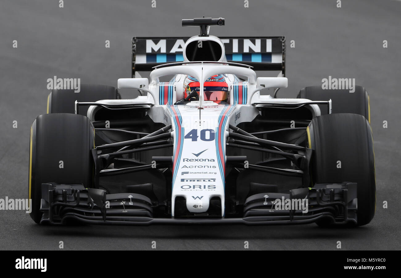 Williams' Robert Kubica während des zweiten Tages der Vorsaison-Tests auf dem Circuit de Barcelona-Catalunya, Barcelona. DRÜCKEN SIE VERBANDSFOTO. Bilddatum: Dienstag, 27. Februar 2018. Siehe PA Story AUTO Barcelona. Bildnachweis sollte lauten: Tim Goode/PA Wire. Stockfoto