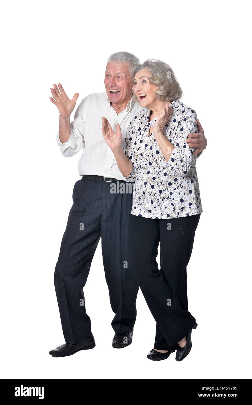 Gerne älteres Paar posing Stockfoto