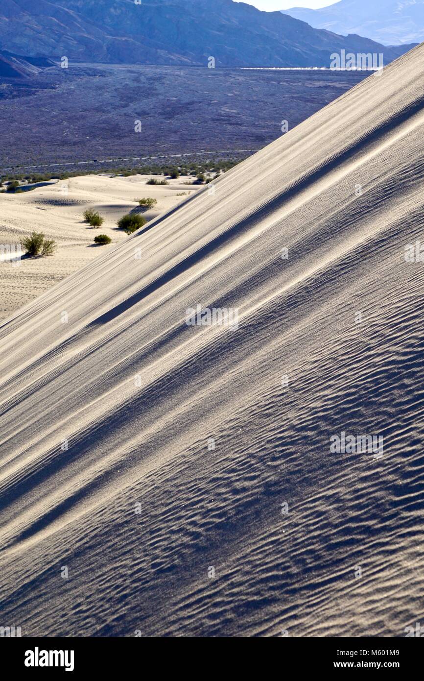 In der Nähe der Sanddünen in Mesquite Flats in Kalifornien Stockfoto