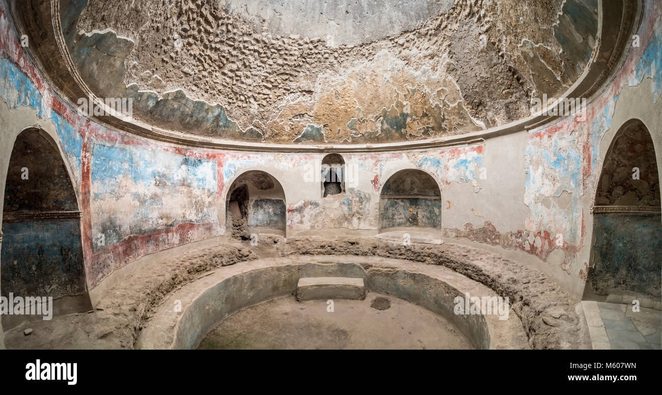 Regio VII. Insula I, 8. Stabian Bäder (Stabianer Thermen), Ruinen von Pompeji, Italien. Stockfoto