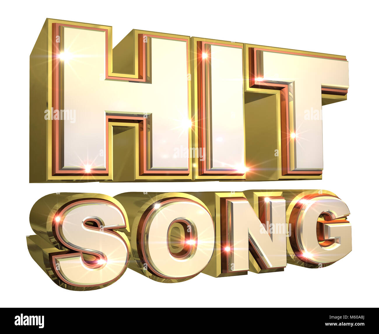 Glänzend Golden Hit Logo - 3D-Darstellung Stockfoto Glänzend Golden Hit Logo - 3D-Darstellung Stockfoto