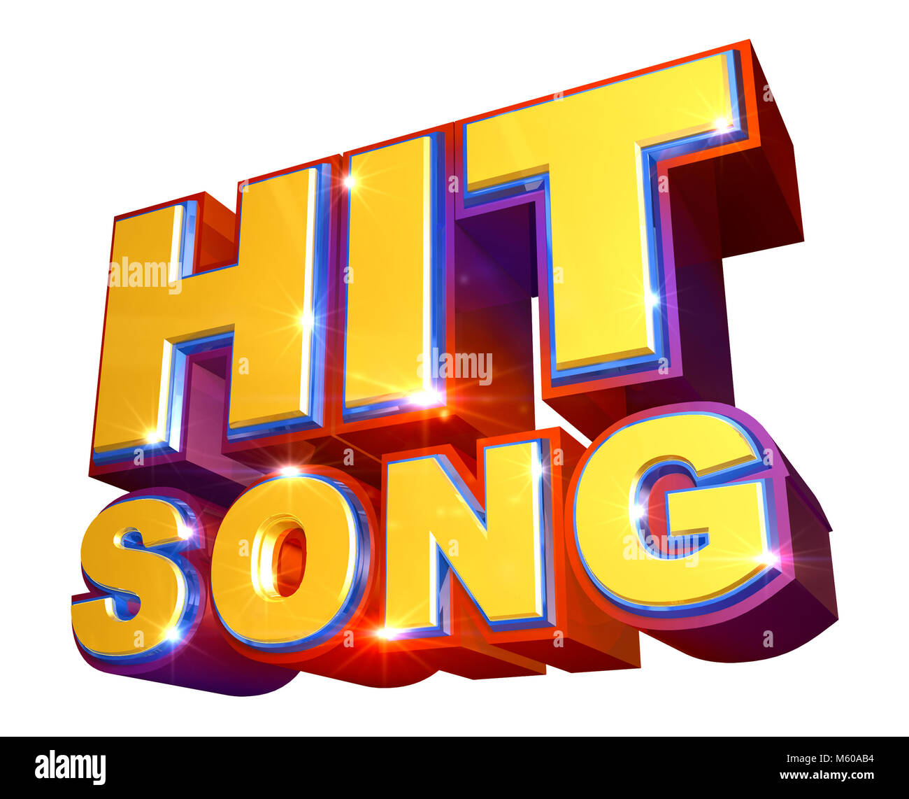 Bunte Hit Musik Logo - 3D-Darstellung Stockfoto