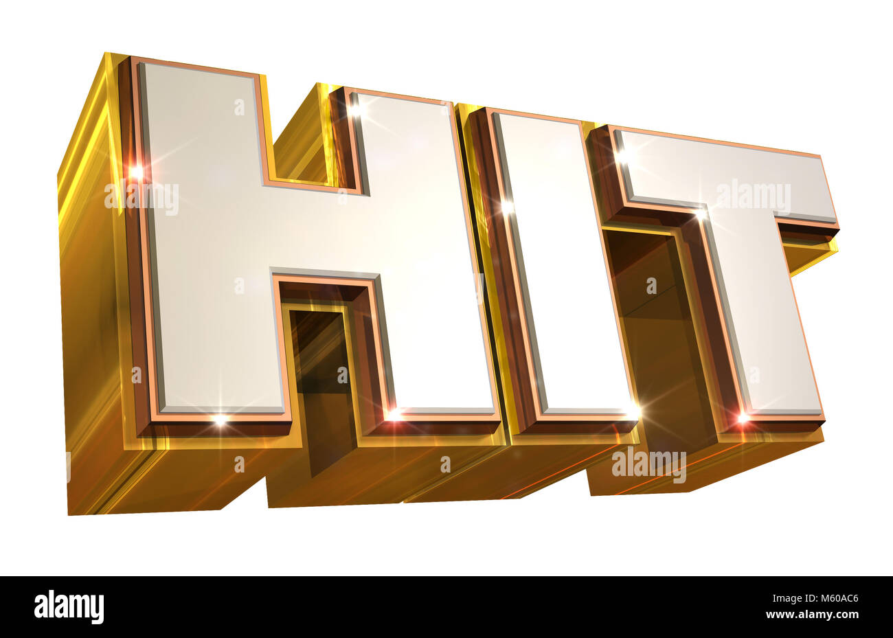 Golden Hit Logo - 3D-Darstellung Stockfoto