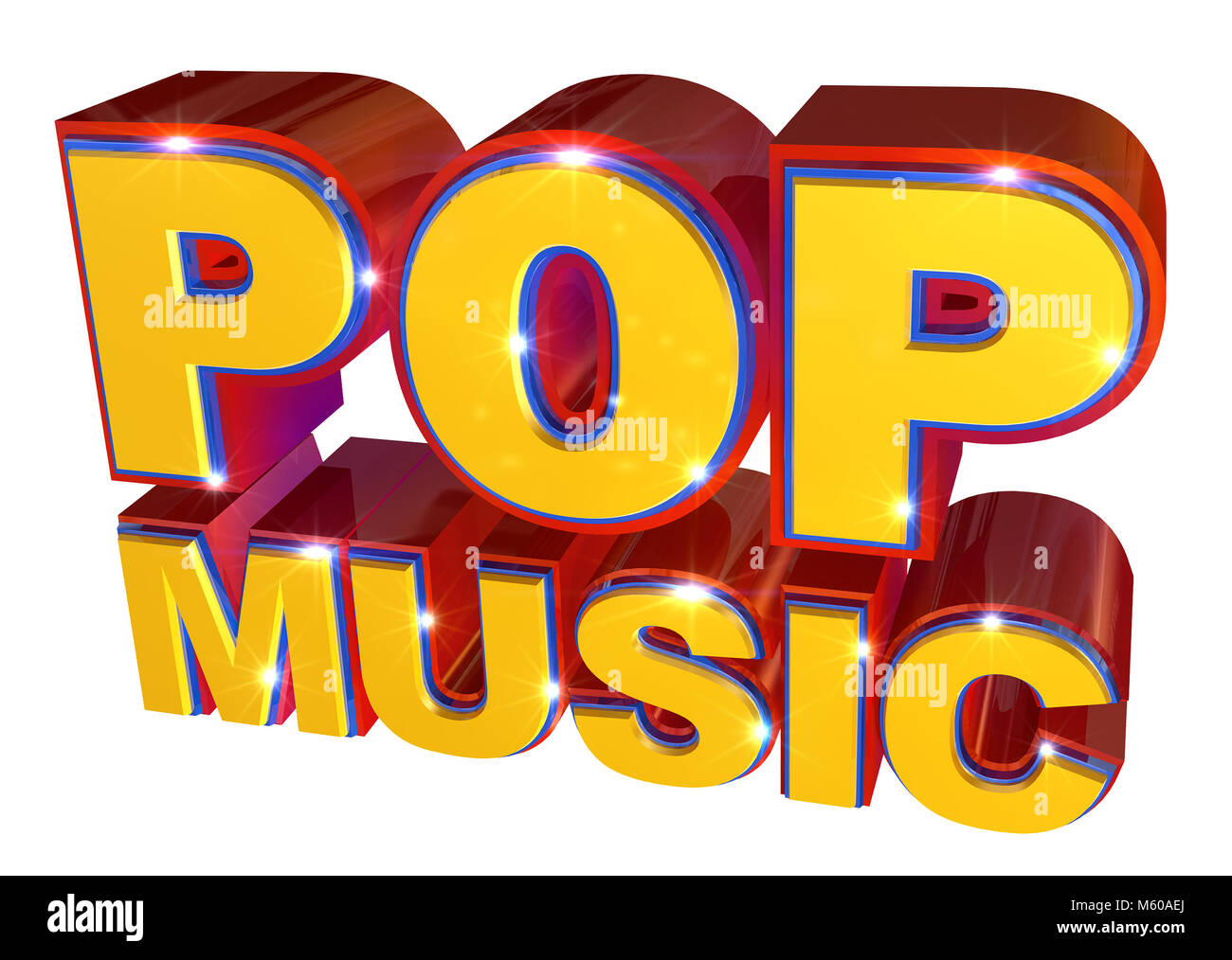 Bunte Pop Musik Logo - 3D-Darstellung Stockfoto