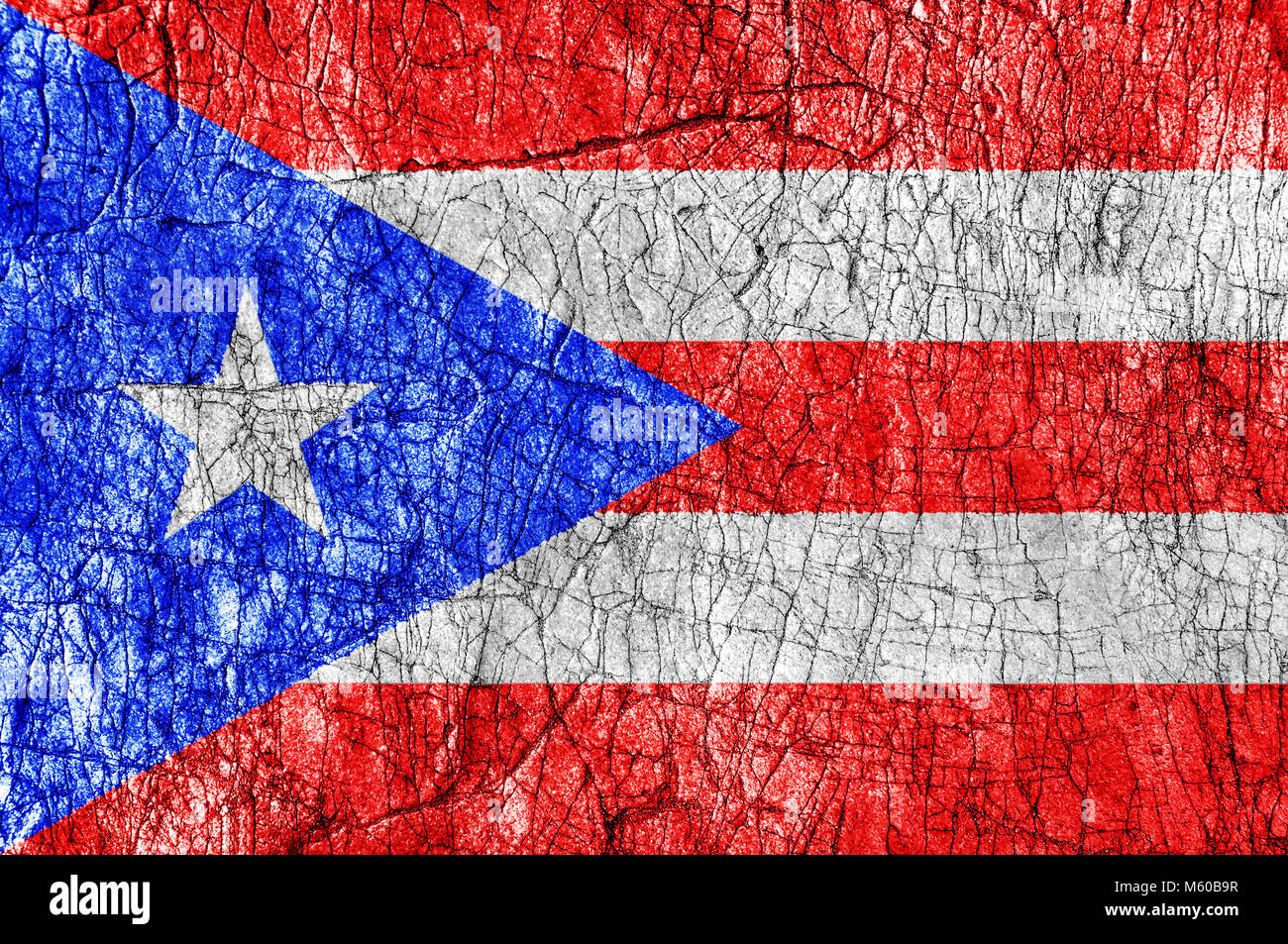 Groll Stein bemalten Puerto Rico Flagge Stockfoto