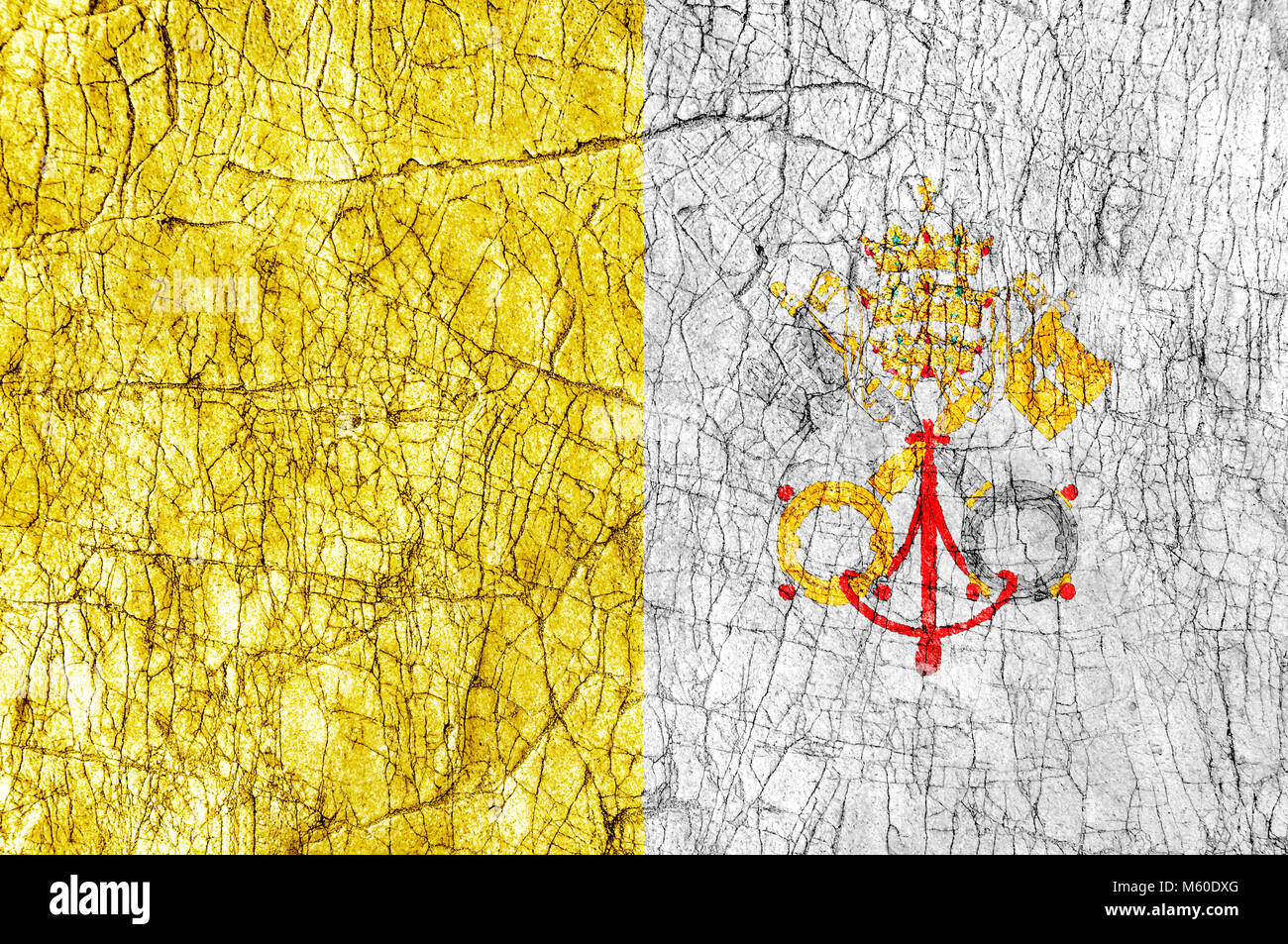 Groll Stein bemalten Vatikanstadt Flagge Stockfoto