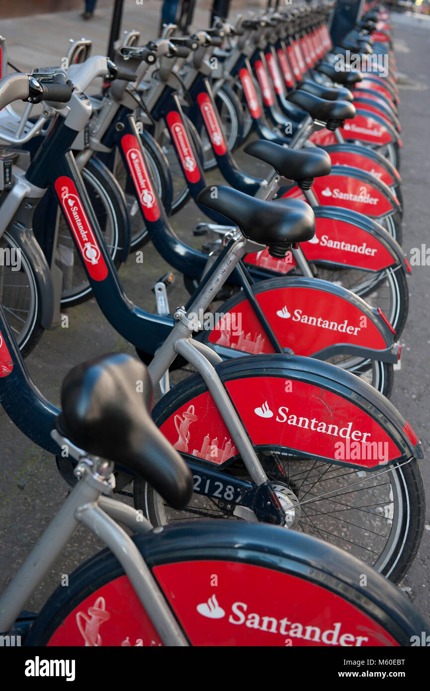 Santander Zyklen, ein Transport for London Regelung Stockfoto