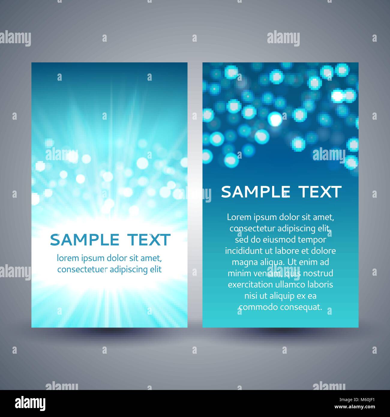 Vector Abbildung: bokeh Flyer Vorlagen in blauen Farben Stock Vektor