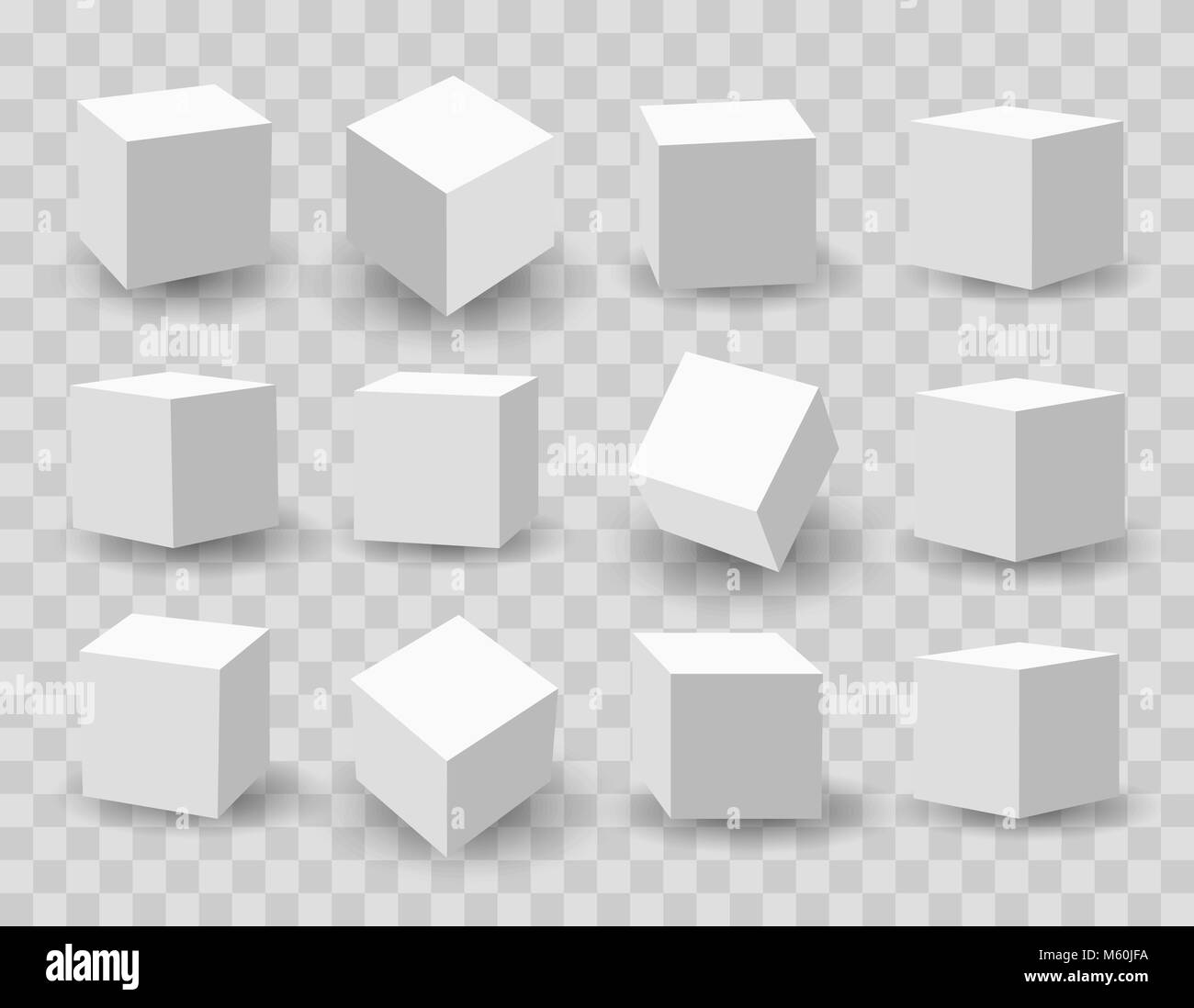 Weißen Blöcken. 3D-Modellierung white cubes Vector Illustration Stock Vektor