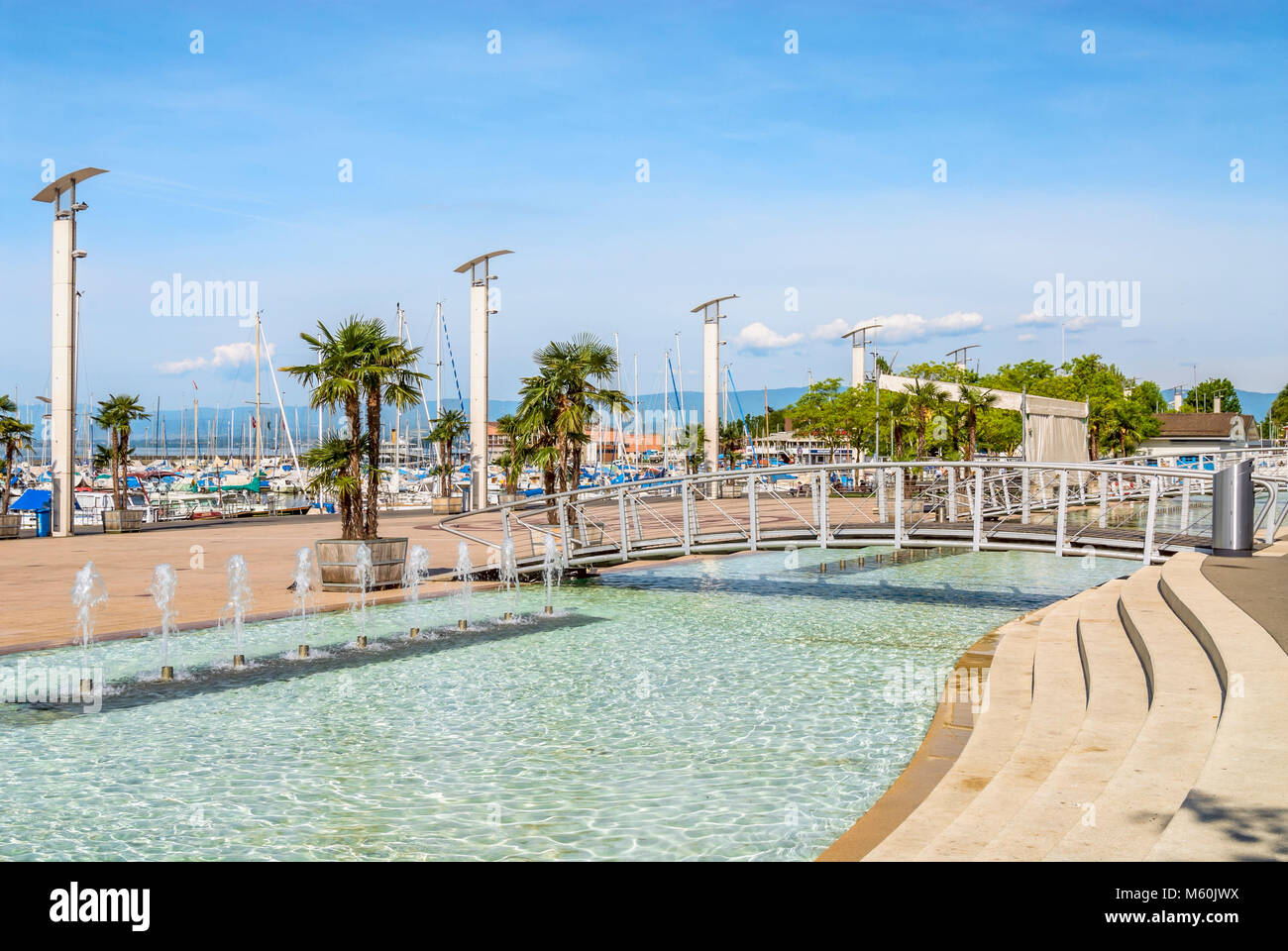 Marina von Ouchy in Lausanne am Genfer See Stockfoto