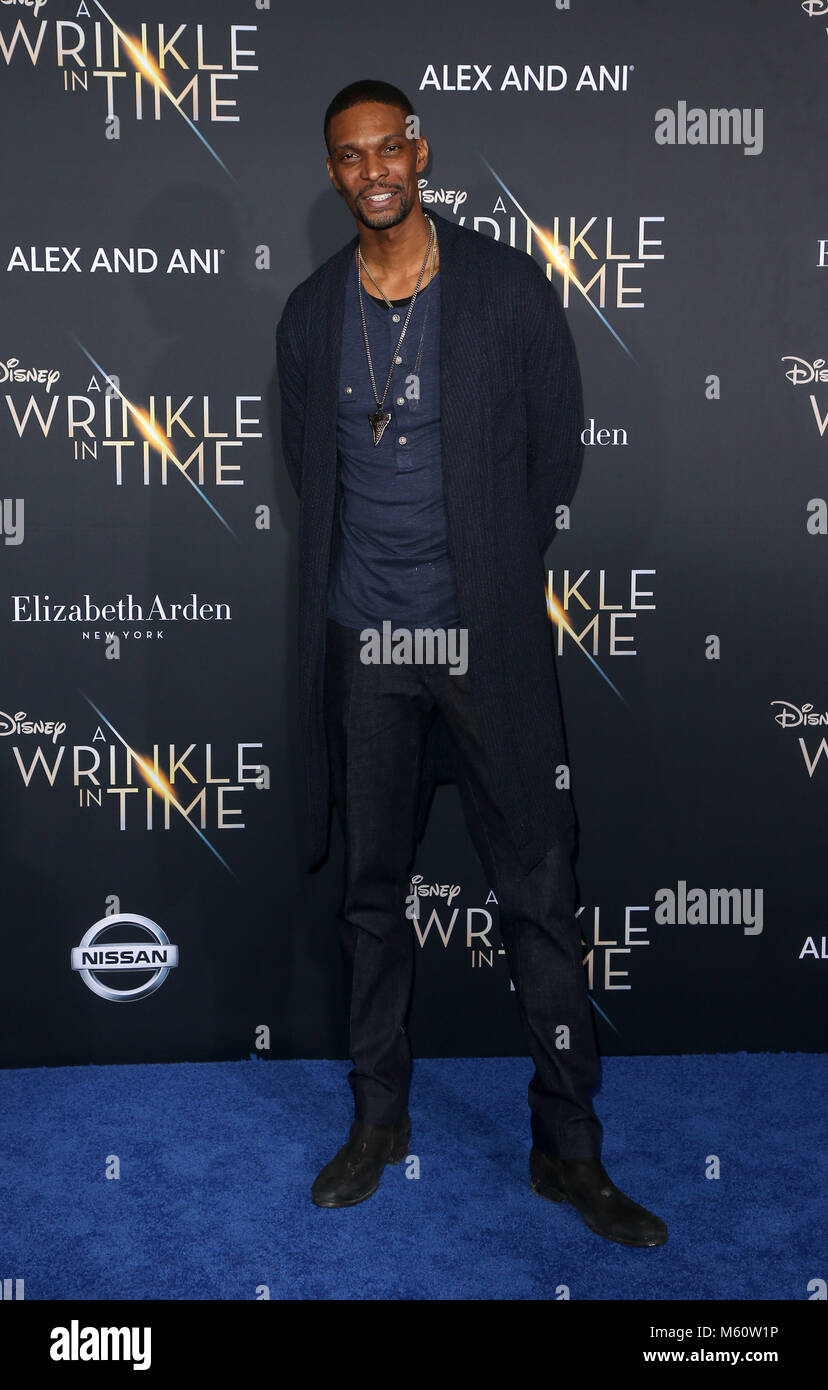 LOS ANGELES, Ca - 26. Februar: Chris Bosh, Knicke in der Zeit Premiere auf El Capitan Theatre in Los Angeles, Kalifornien am 26. Februar 2018. Credit: Faye Sadou/MediaPunch Stockfoto