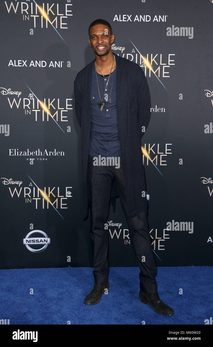 LOS ANGELES, Ca - 26. Februar: Chris Bosh, Knicke in der Zeit Premiere auf El Capitan Theatre in Los Angeles, Kalifornien am 26. Februar 2018. Credit: Faye Sadou/MediaPunch Stockfoto