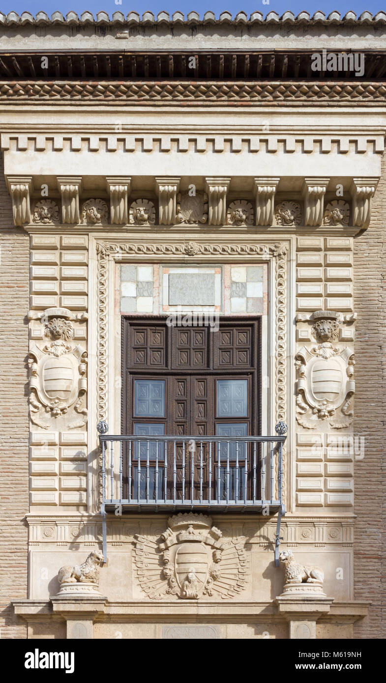 Detail der Fassade eines historischen Palast in Granada, Spanien Stockfoto