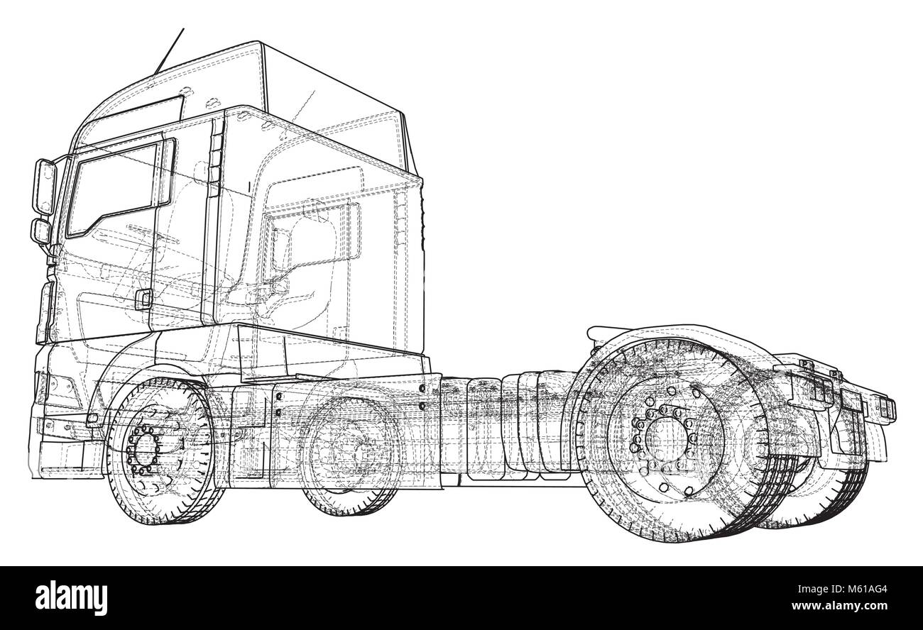 Kommerzielle Lieferung. Tracing Abbildung der 3d. EPS 10 Vektor Format auf weißem isoliert. Stock Vektor