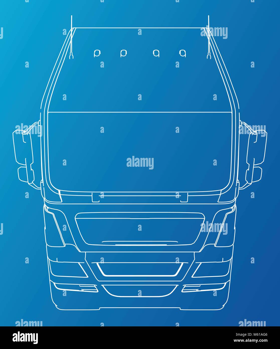 Moderne Cargo Truck isoliert auf grauen Hintergrund. Eurotrucks liefern Fahrzeug Layout für Corporate Brand Identity Design. Tracing Abbildung der 3d. EPS 10 Vector Format. Stock Vektor