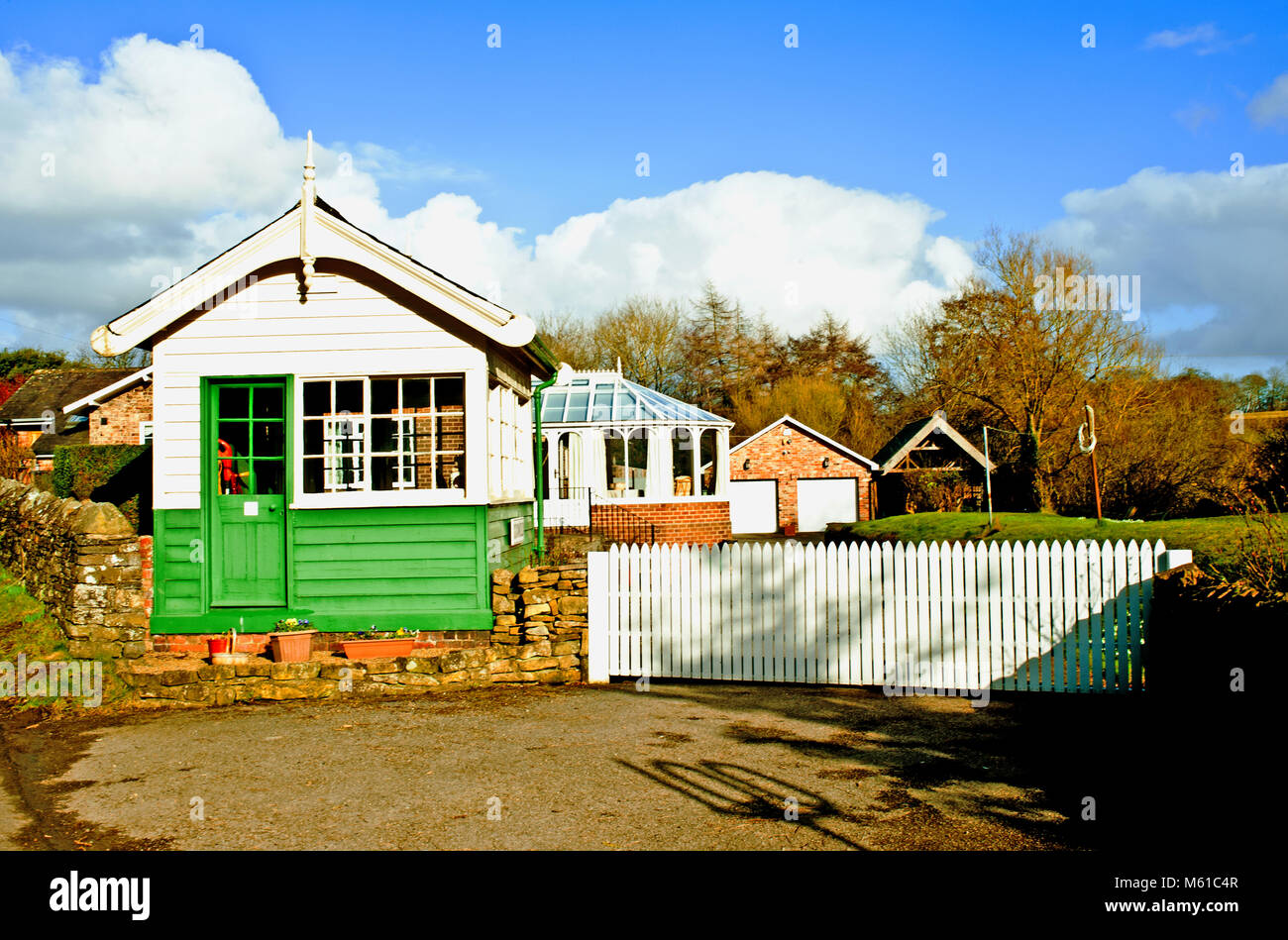 Coxwold geschlossen Bahnhof und Signalbox, Coxwold, North Yorkshire Stockfoto