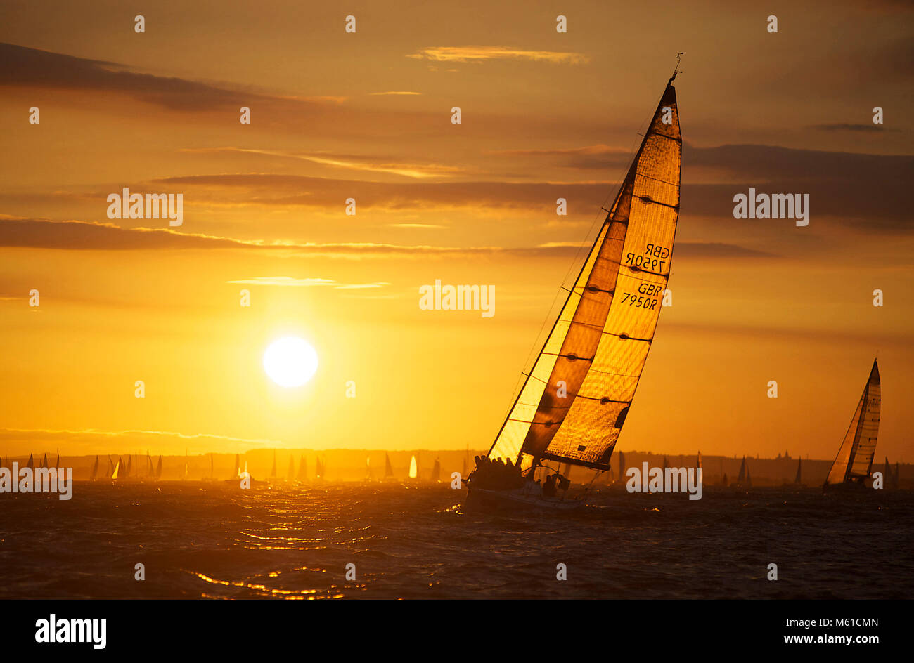 Loco Sailocity beim Round the Island Race Start, Sydney 40 in IRC Division 0 Stockfoto