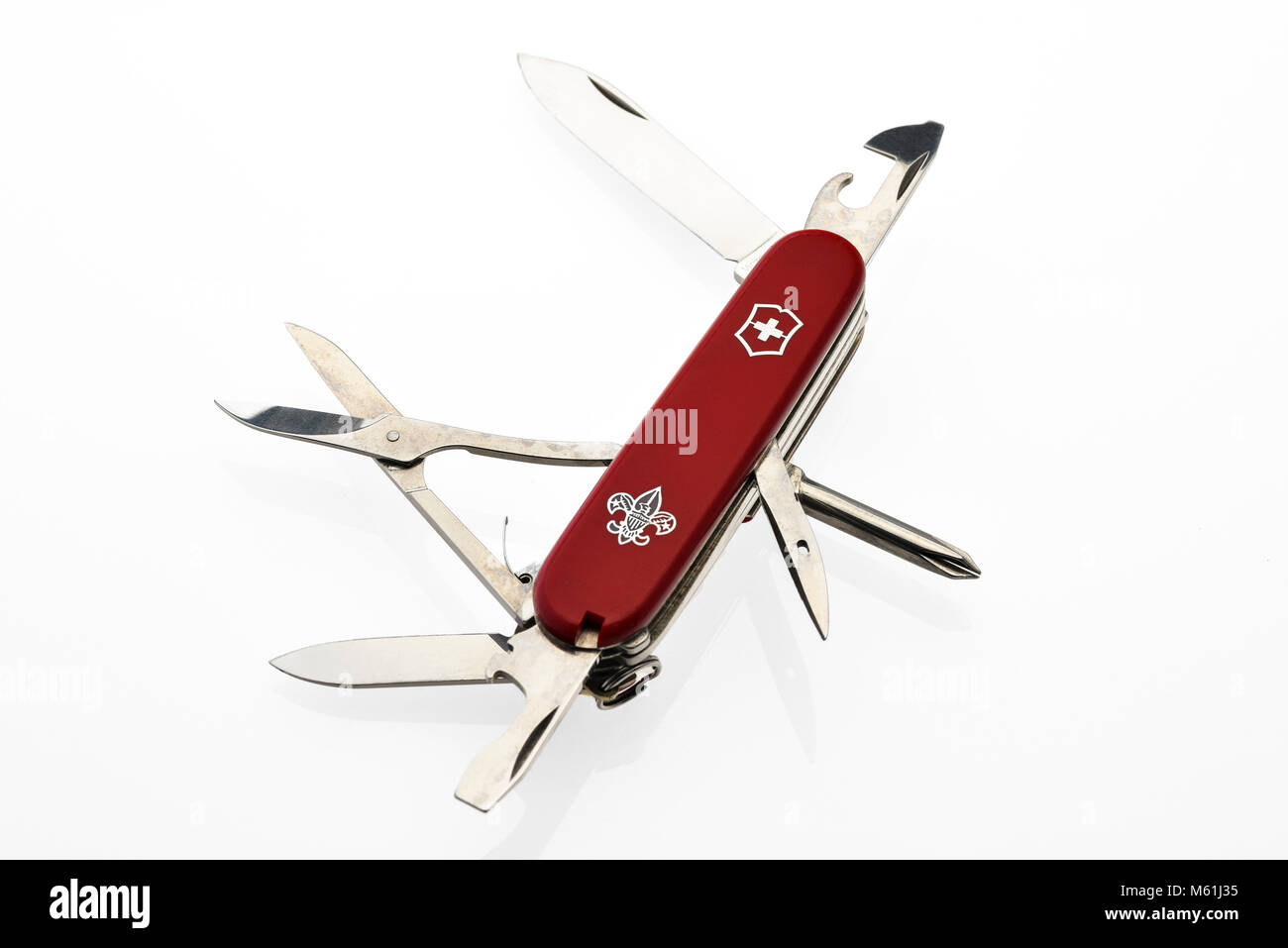 Schweizer Armee Messer, Pfadfinder Taschenmesser Stockfoto