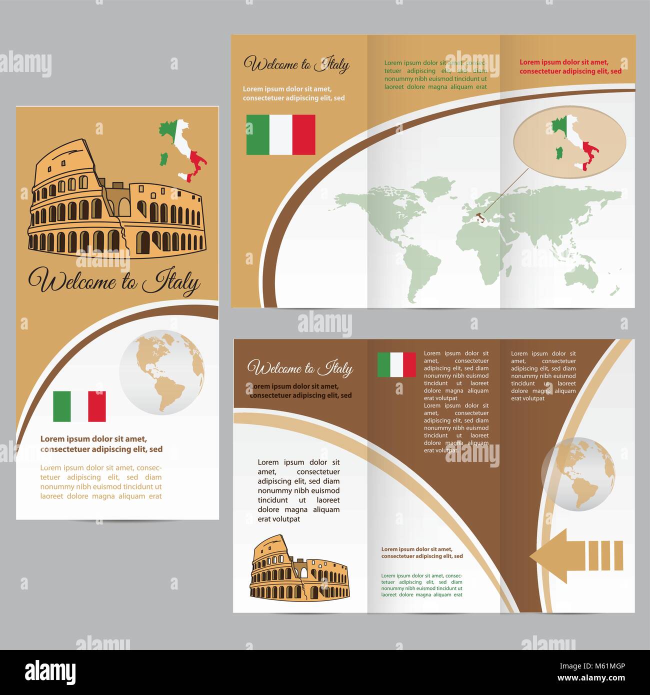 Traveler's Guide oder Banner mit einer Karte Stock Vektor